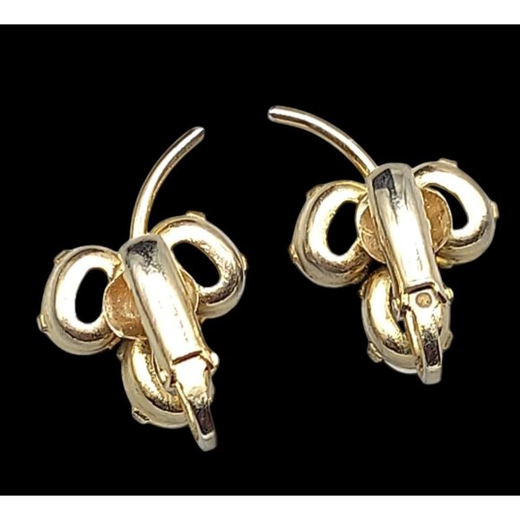 Sorrento 12kGF Faux Opal Cluster Clipped On Earrings Yellow Gold Filled Vintage - Picture 8 of 13